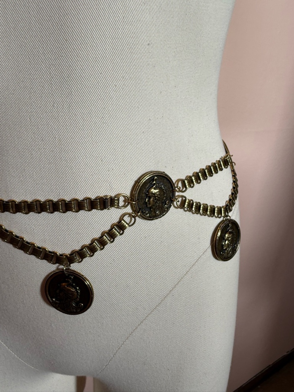 Vintage Victorian antique Gold Greek God Queen Hera Festoon chain belt - Picture 11 of 17